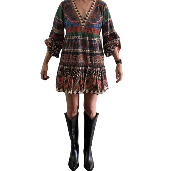 FARM RIO Printed Tunic Dress (S) - Picture 3 of 6